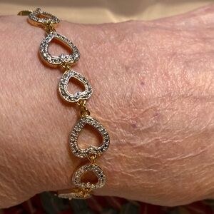 Gold and Silver Heart Bracelet
